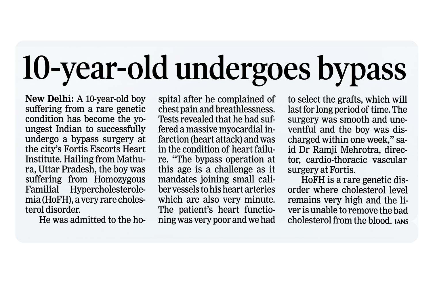 10-year-old undergoes bypass